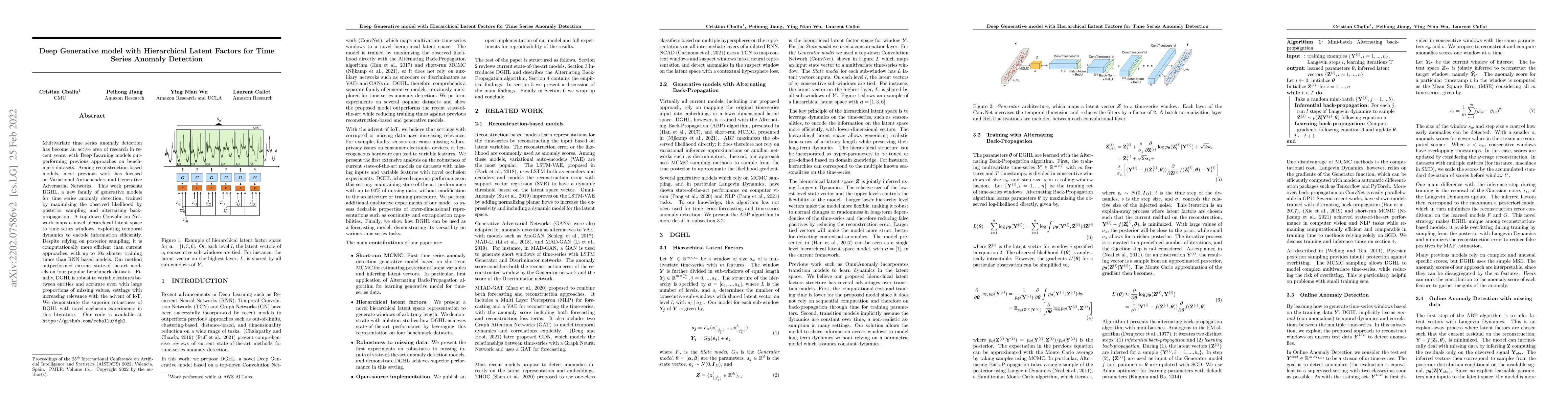 Thumbnail for Deep Generative model with Hierarchical Latent Factors for Time Series
  Anomaly Detection