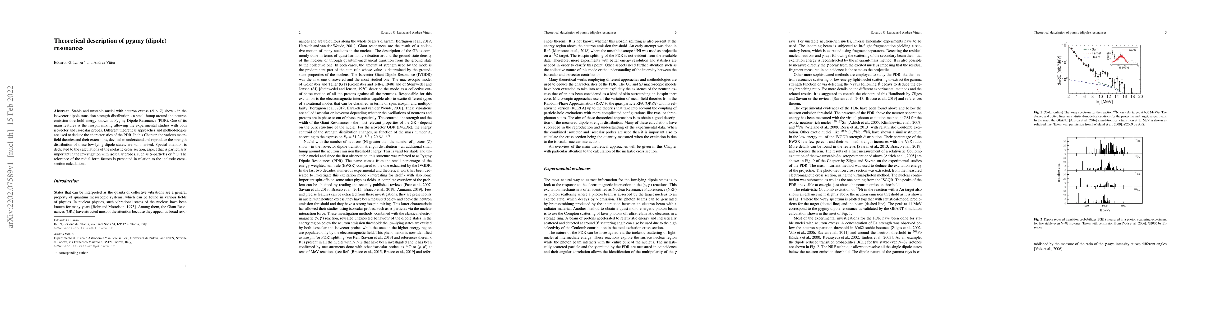 Thumbnail for Theoretical description of pygmy (dipole) resonances