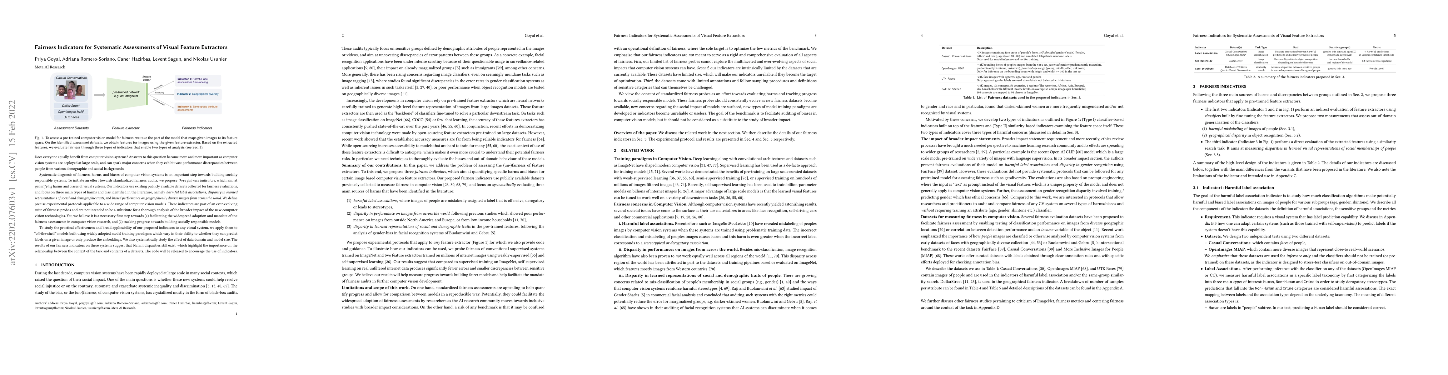 Thumbnail for Fairness Indicators for Systematic Assessments of Visual Feature
  Extractors