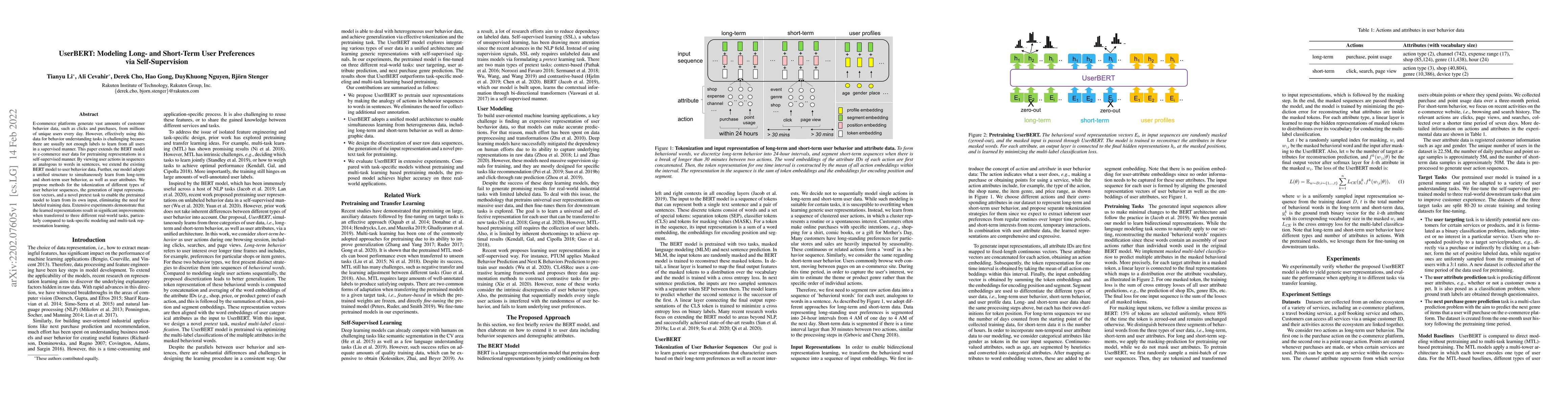Thumbnail for UserBERT: Modeling Long- and Short-Term User Preferences via
  Self-Supervision