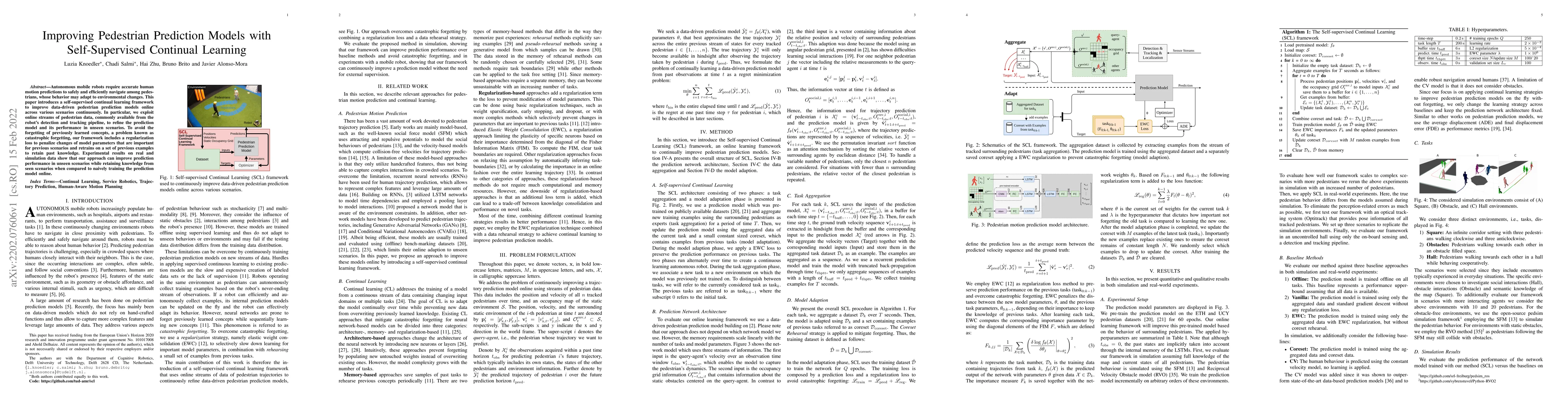 Thumbnail for Improving Pedestrian Prediction Models with Self-Supervised Continual
  Learning