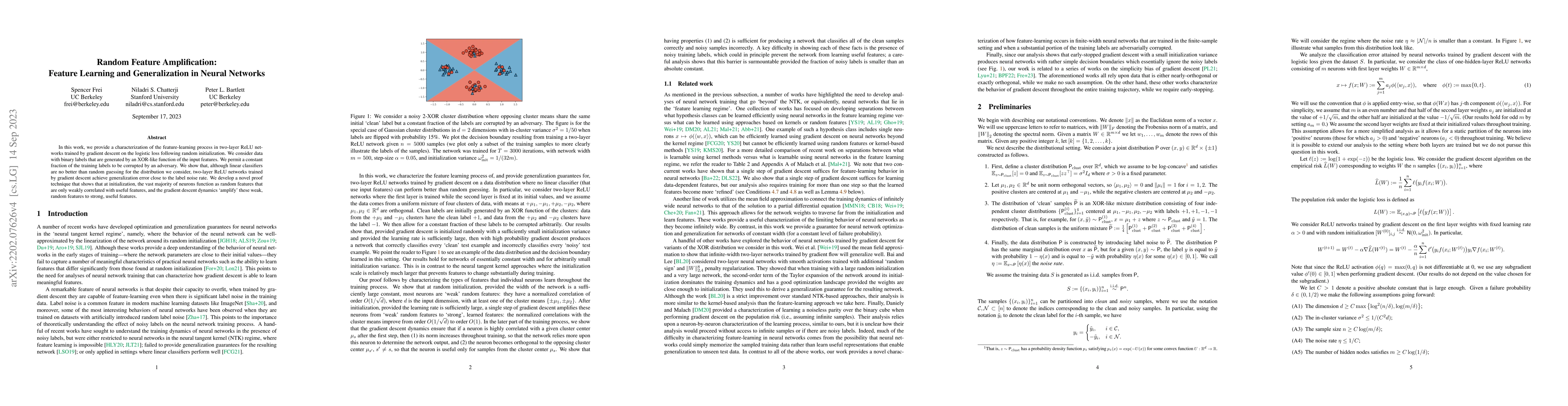 Thumbnail for Random Feature Amplification: Feature Learning and Generalization in
  Neural Networks
