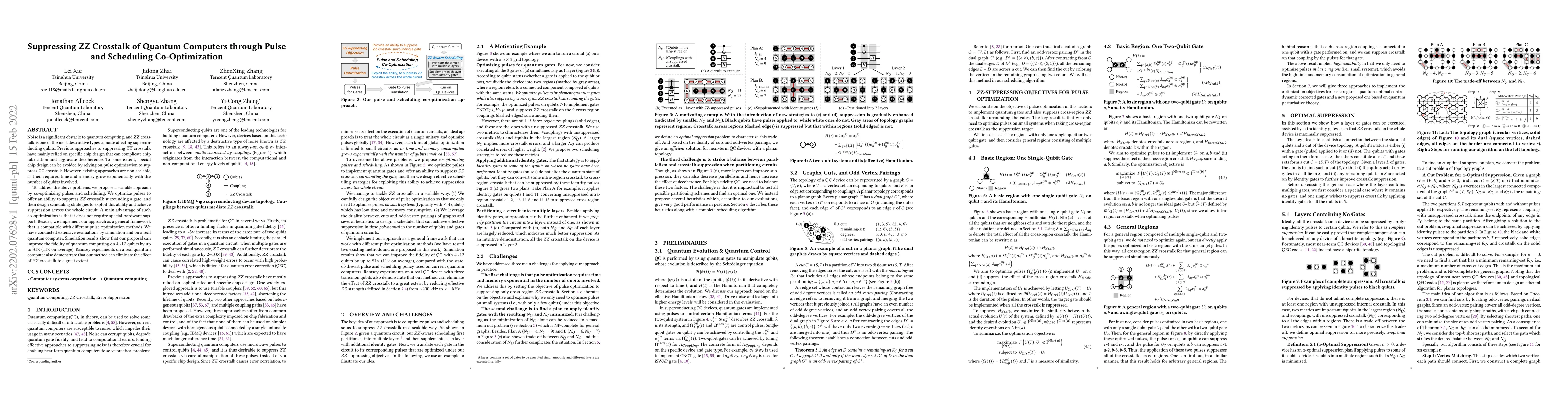 Thumbnail for Suppressing ZZ Crosstalk of Quantum Computers through Pulse and
  Scheduling Co-Optimization