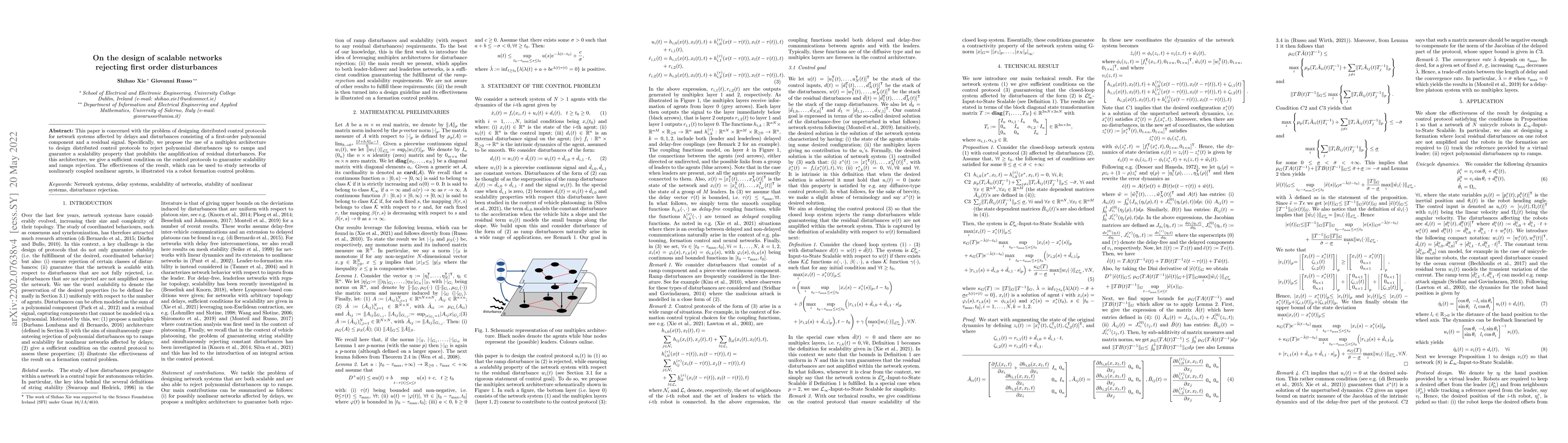 Thumbnail for On the design of scalable networks rejecting first order disturbances