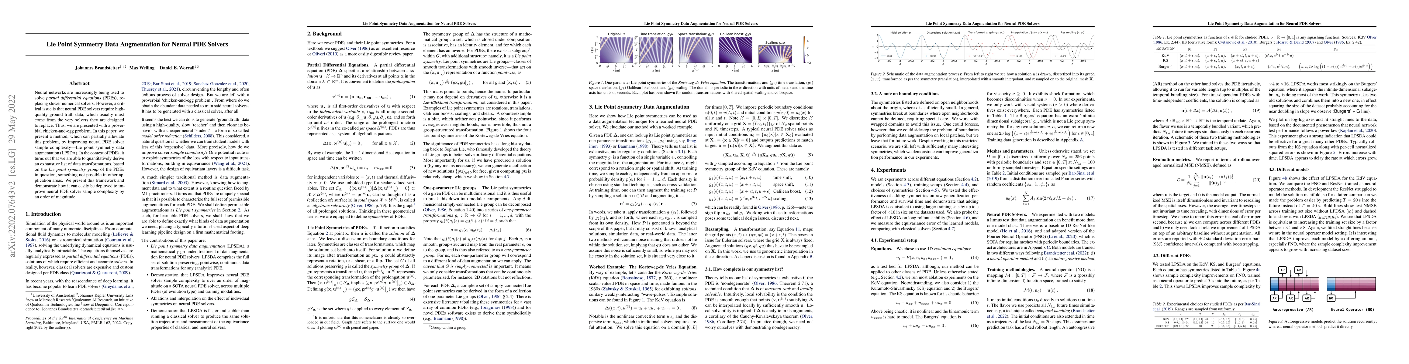 Thumbnail for Lie Point Symmetry Data Augmentation for Neural PDE Solvers
