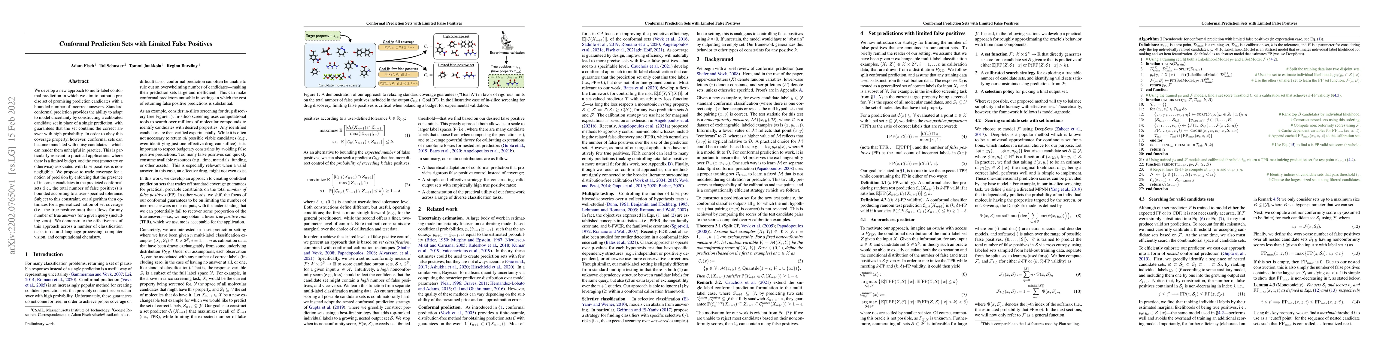 Thumbnail for Conformal Prediction Sets with Limited False Positives