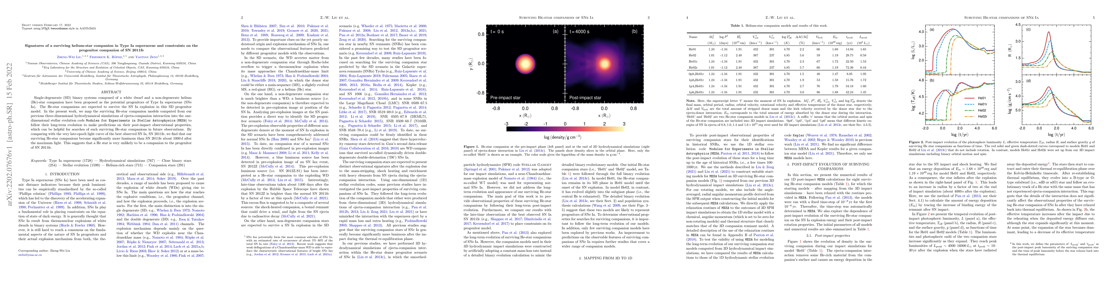 Thumbnail for Signatures of a surviving helium-star companion in Type Ia supernovae
  and constraints on the progenitor companion of SN 2011fe