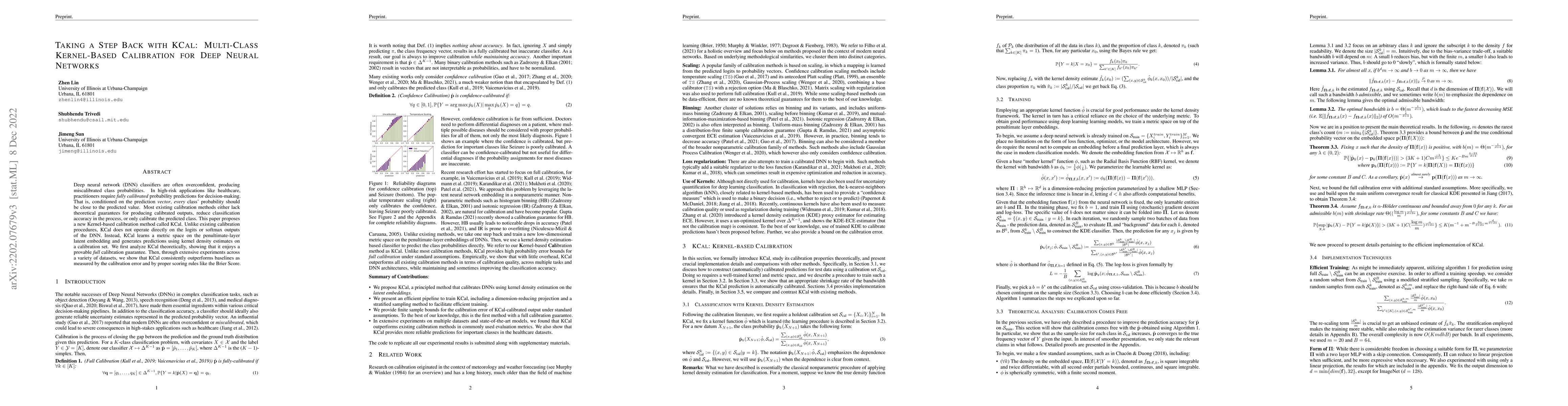 Thumbnail for Taking a Step Back with KCal: Multi-Class Kernel-Based Calibration for
  Deep Neural Networks