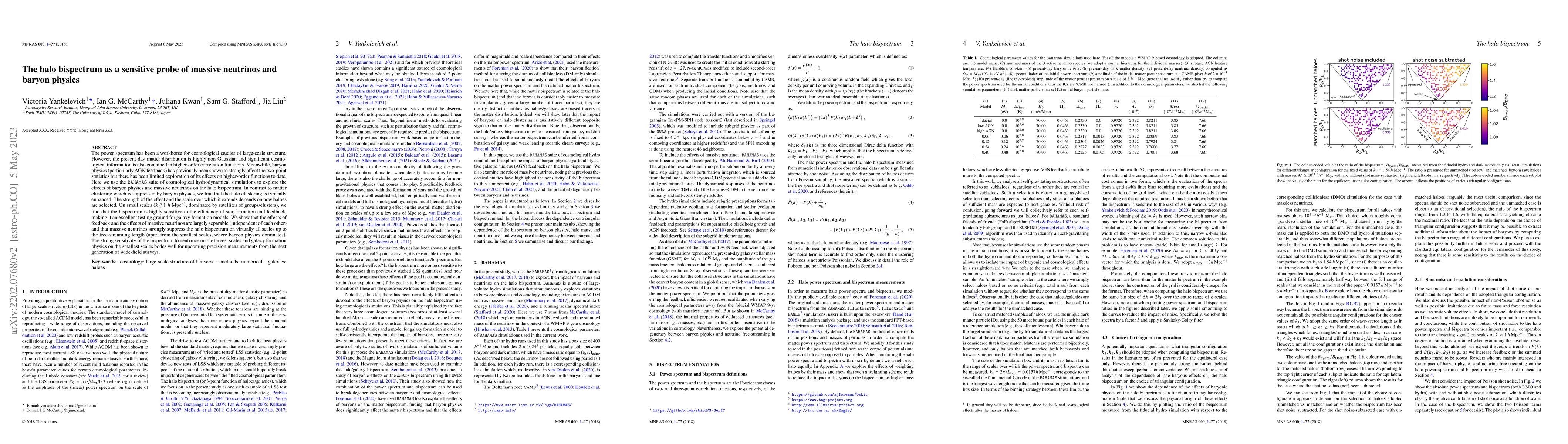 Thumbnail for The halo bispectrum as a sensitive probe of massive neutrinos and baryon
  physics