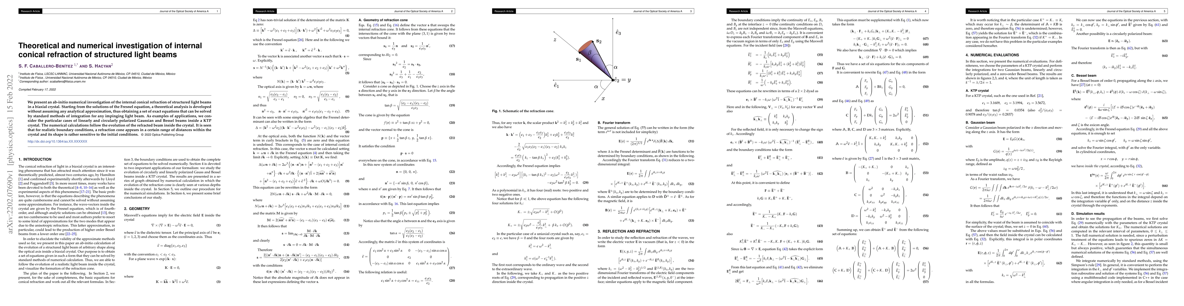 Thumbnail for Theoretical and numerical investigation of internal conical refraction
  of structured light beams