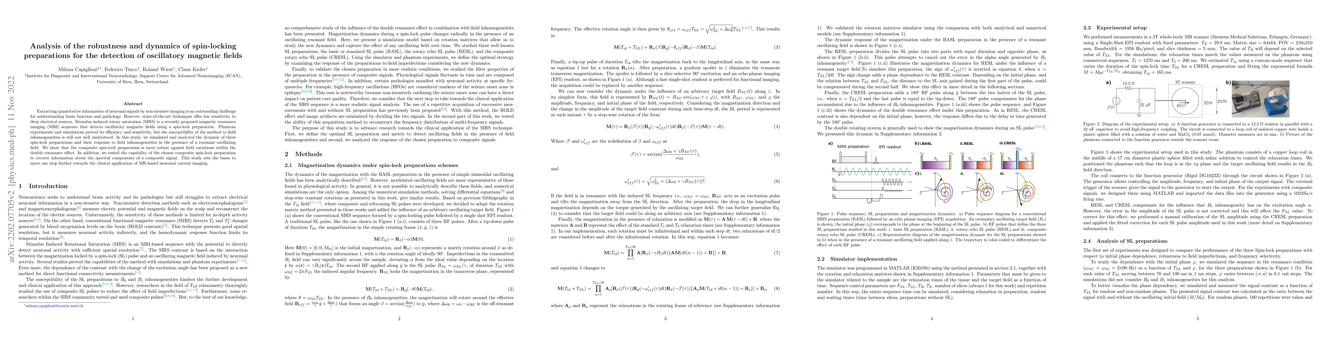 Thumbnail for Analysis of the robustness and dynamics of spin-locking preparations for
  the detection of oscillatory magnetic fields