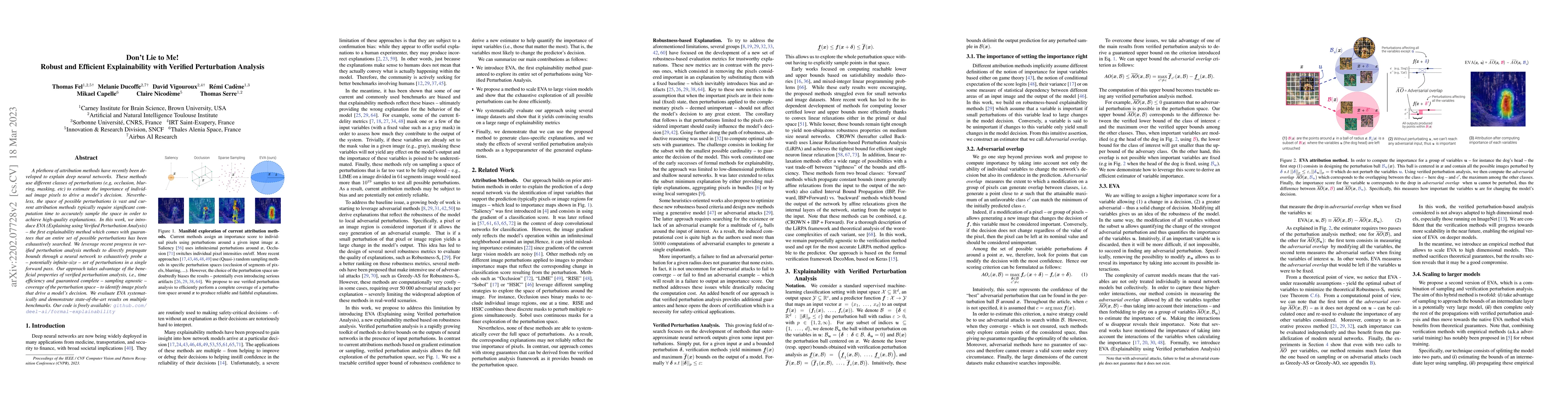 Thumbnail for Don't Lie to Me! Robust and Efficient Explainability with Verified
  Perturbation Analysis