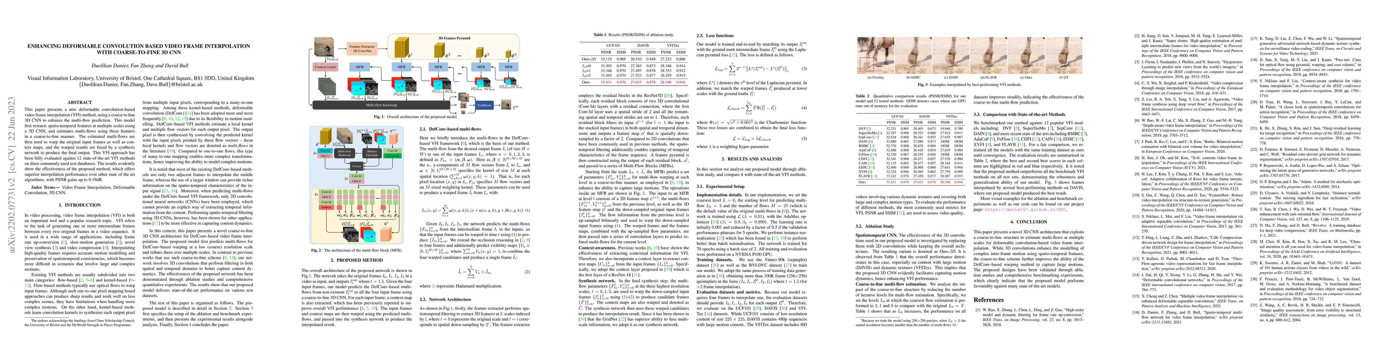 Thumbnail for Enhancing Deformable Convolution based Video Frame Interpolation with
  Coarse-to-fine 3D CNN