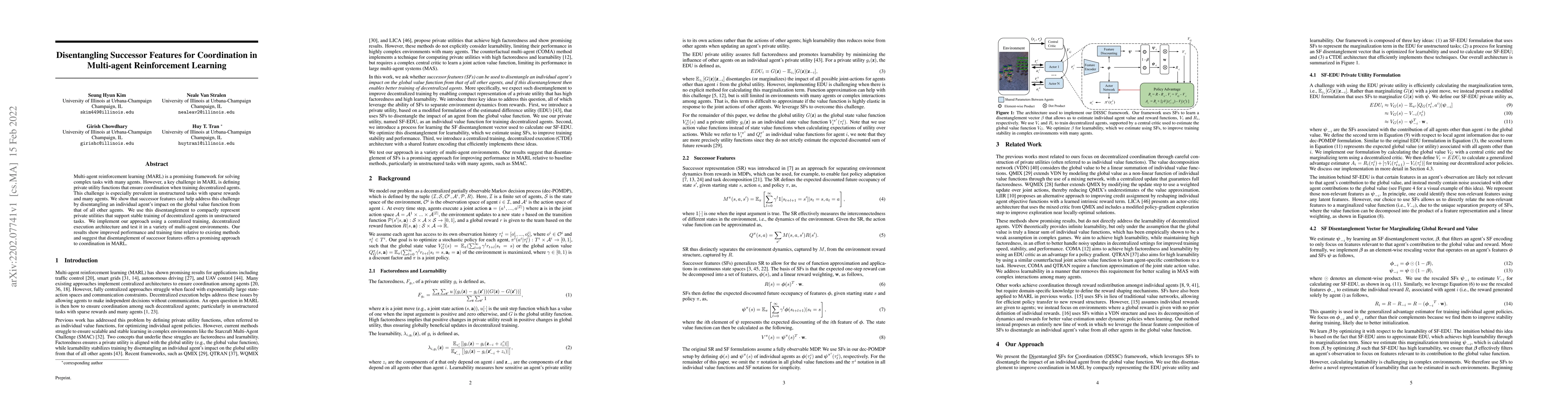 Thumbnail for Disentangling Successor Features for Coordination in Multi-agent
  Reinforcement Learning