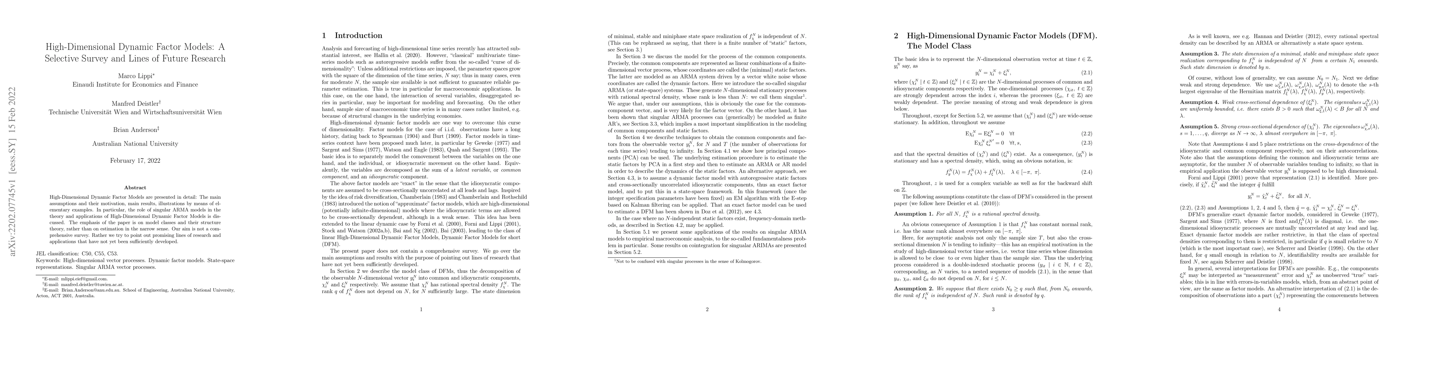 Thumbnail for High-dimensional dynamic factor models: a selective survey and lines of
  future research