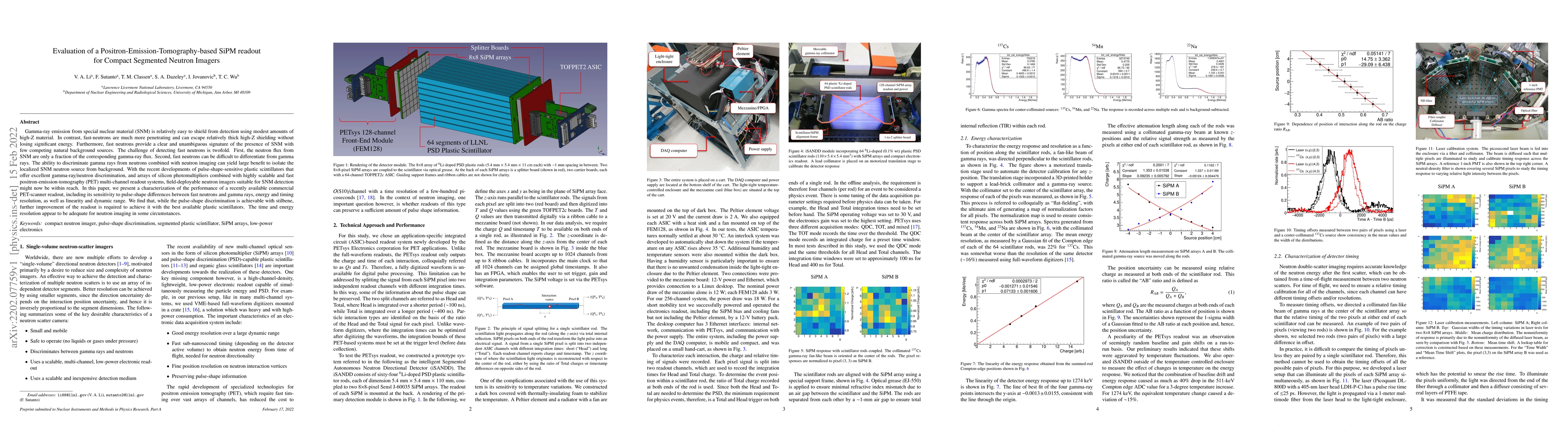 Thumbnail for Evaluation of a Positron-Emission-Tomography-based SiPM readout for
  Compact Segmented Neutron Imagers