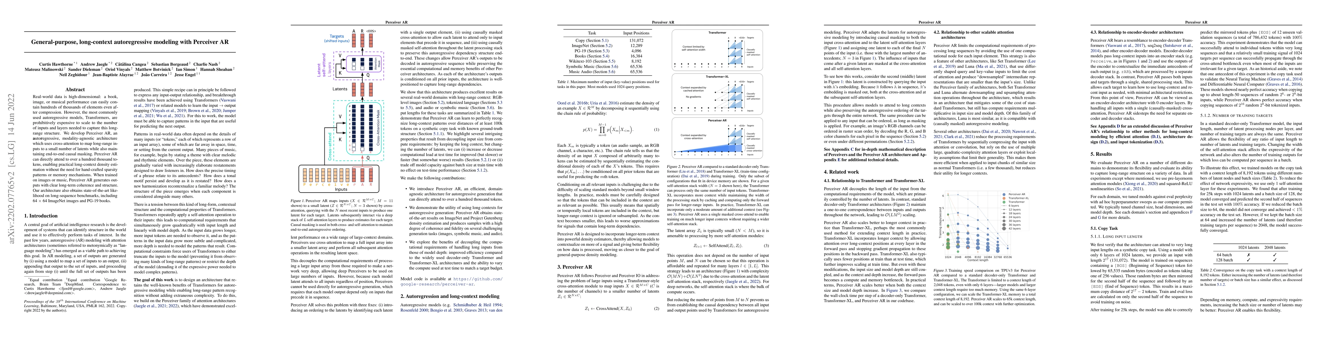 Thumbnail for General-purpose, long-context autoregressive modeling with Perceiver AR
