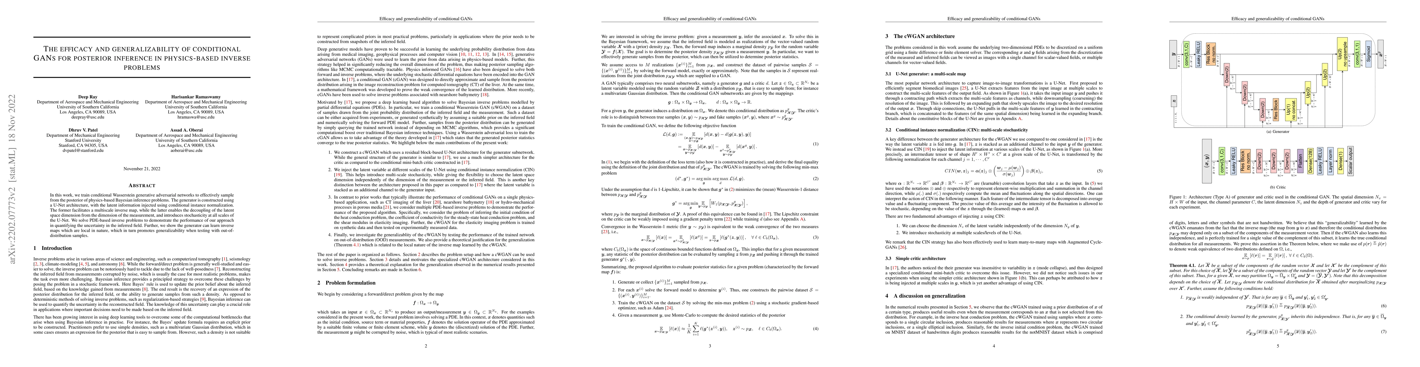 Thumbnail for The efficacy and generalizability of conditional GANs for posterior
  inference in physics-based inverse problems