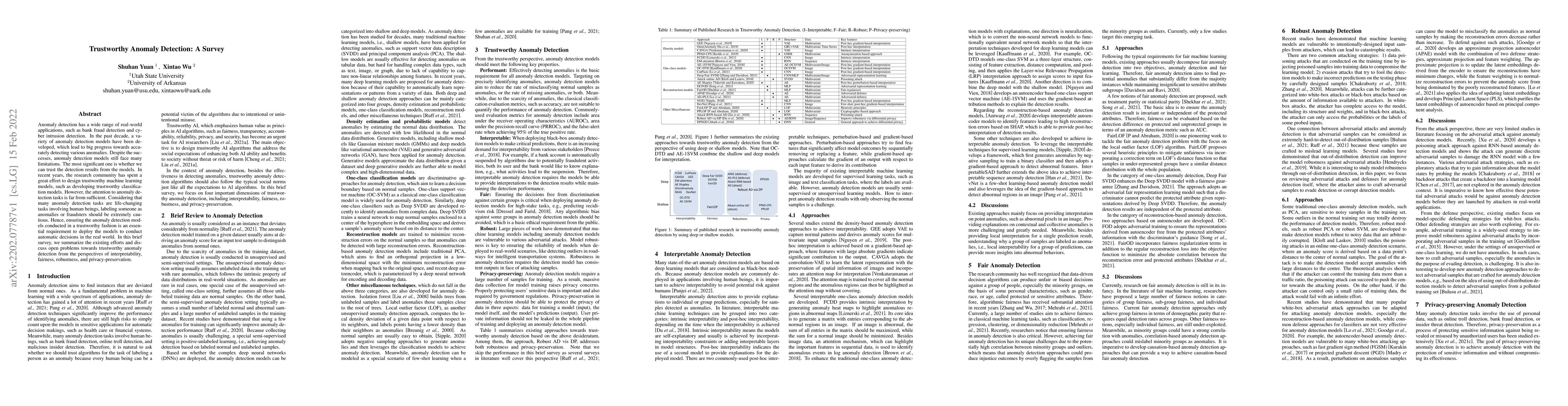 Thumbnail for Trustworthy Anomaly Detection: A Survey