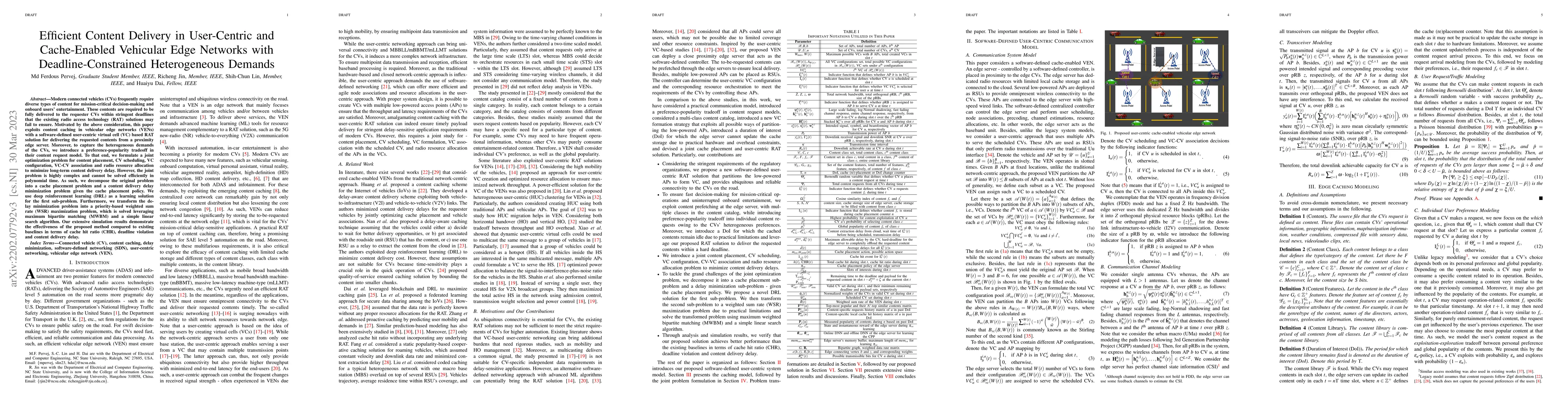 Thumbnail for Efficient Content Delivery in User-Centric and Cache-Enabled Vehicular
  Edge Networks with Deadline-Constrained Heterogeneous Demands