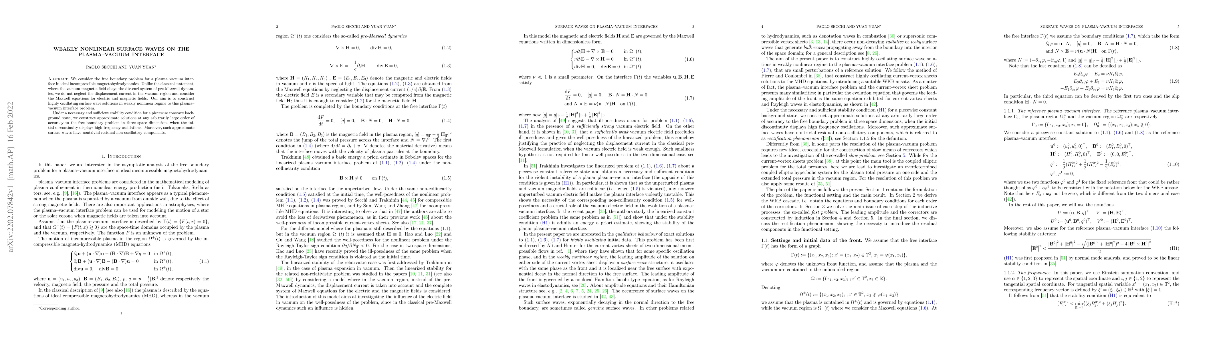 Thumbnail for Weakly nonlinear surface waves on the plasma-vacuum interface