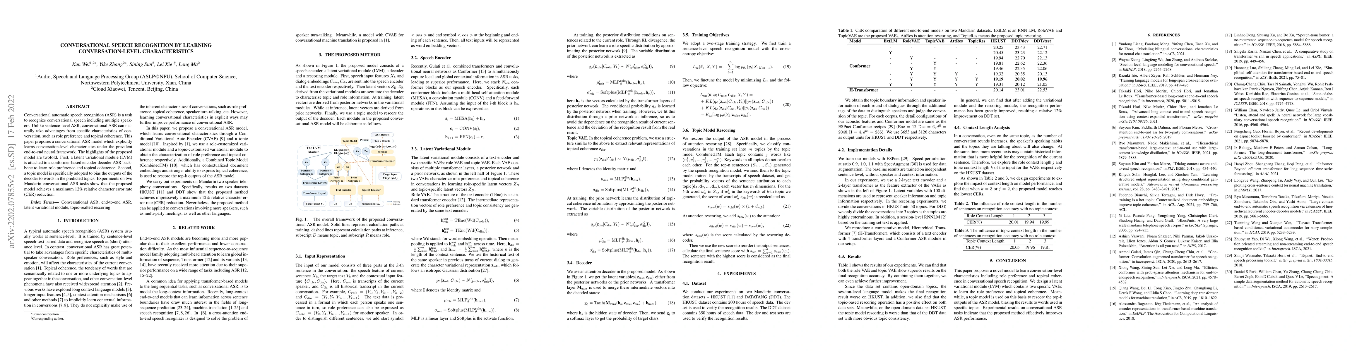 Thumbnail for Conversational Speech Recognition By Learning Conversation-level
  Characteristics
