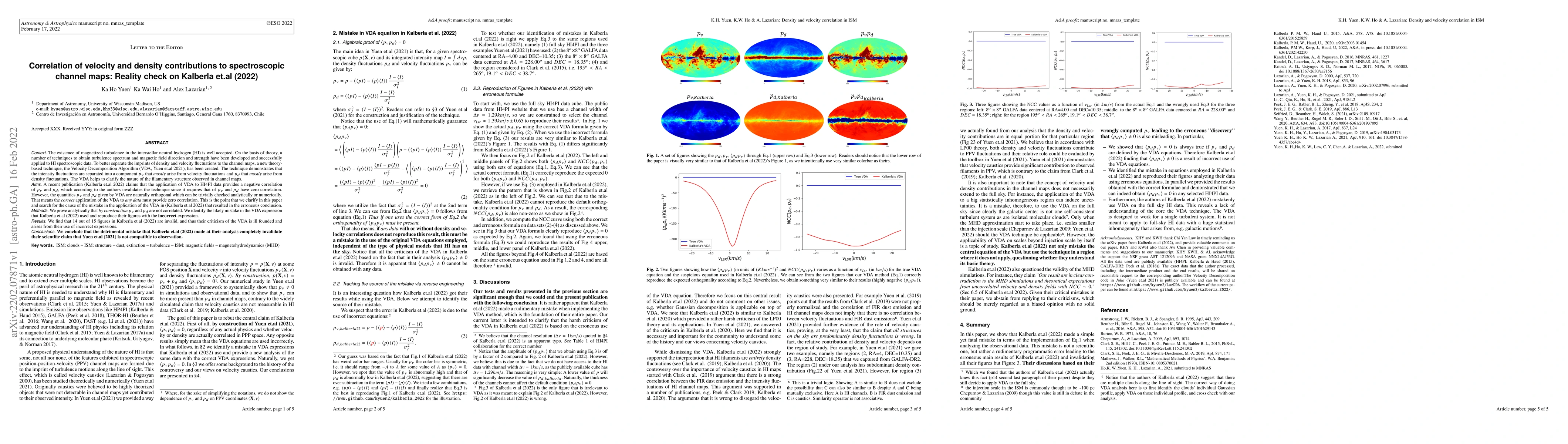 Thumbnail for Correlation of velocity and density contributions to spectroscopic
  channel maps: Reality check on Kalberla et.al (2022)