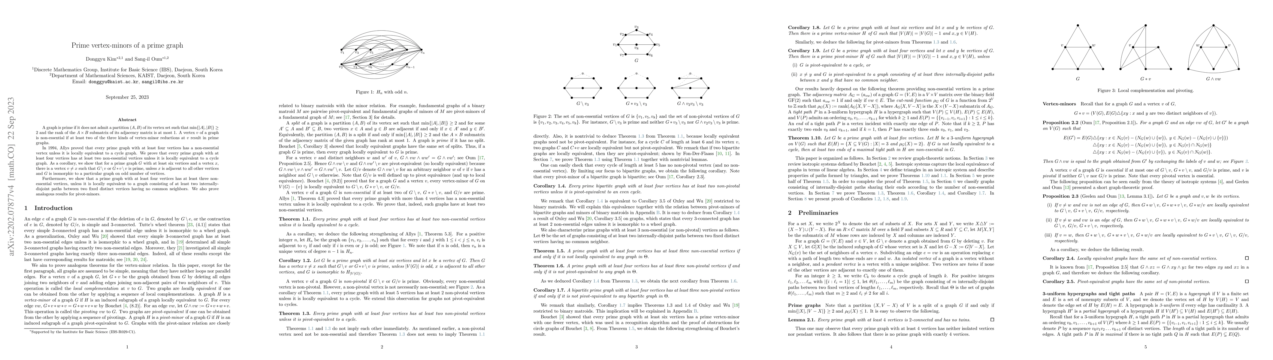 Thumbnail for Prime vertex-minors of a prime graph