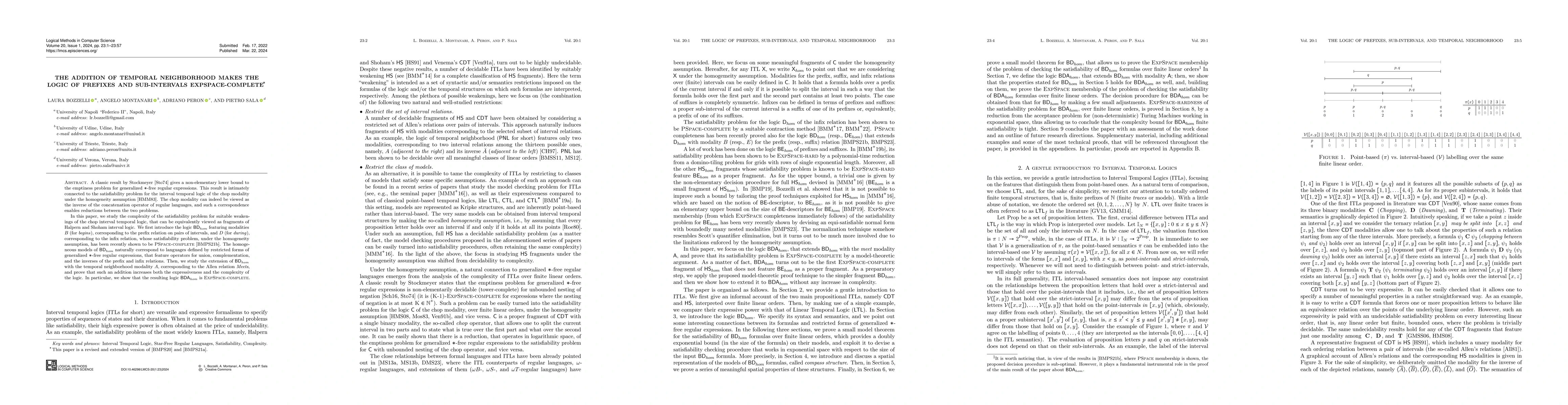 Thumbnail for The addition of temporal neighborhood makes the logic of prefixes and
  sub-intervals EXPSPACE-complete
