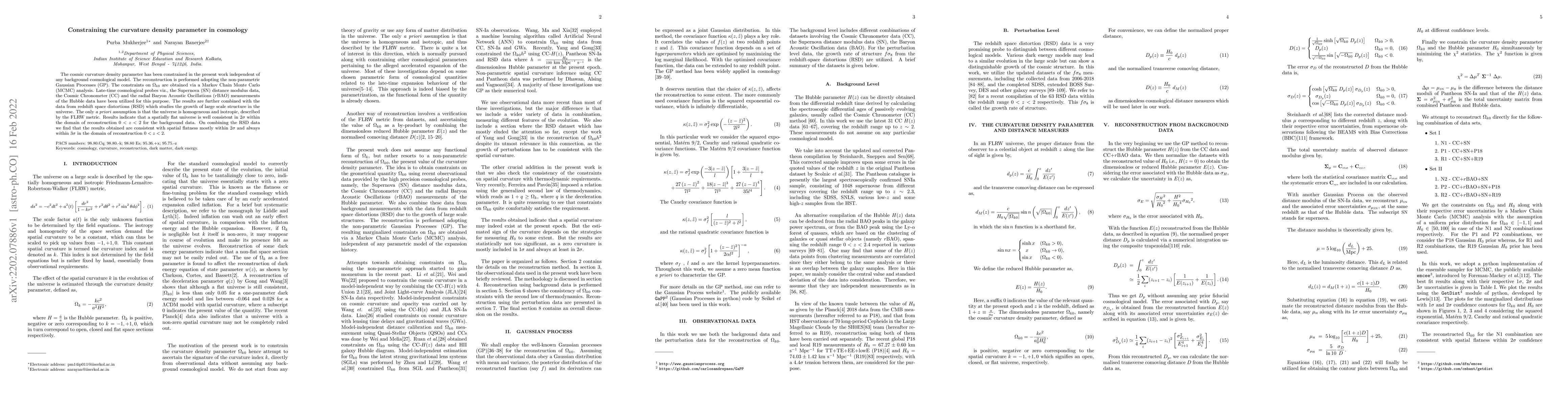 Thumbnail for Constraining the curvature density parameter in cosmology