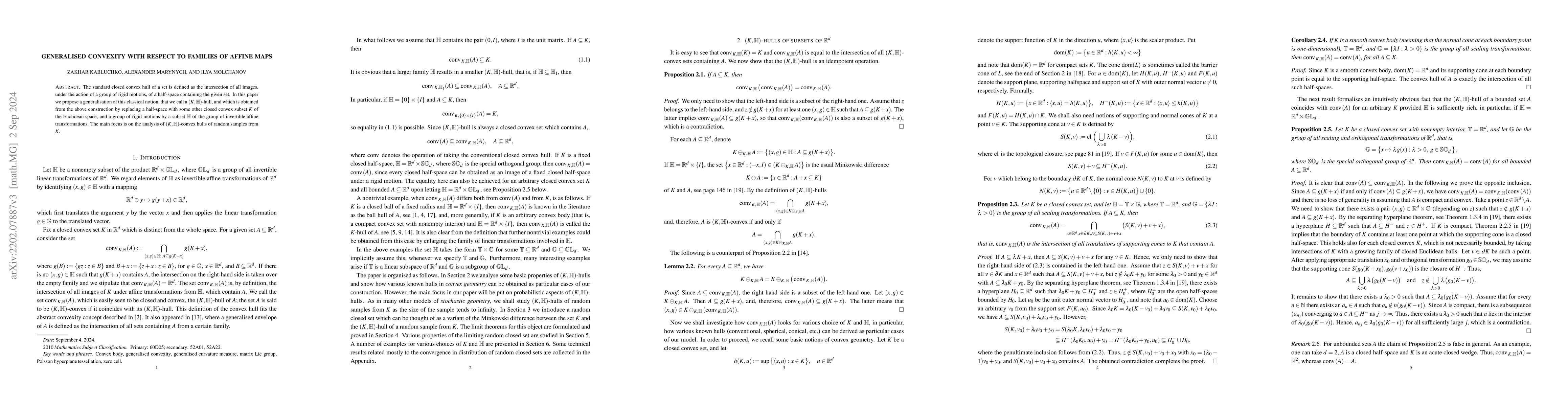 Thumbnail for Generalised convexity with respect to families of affine maps