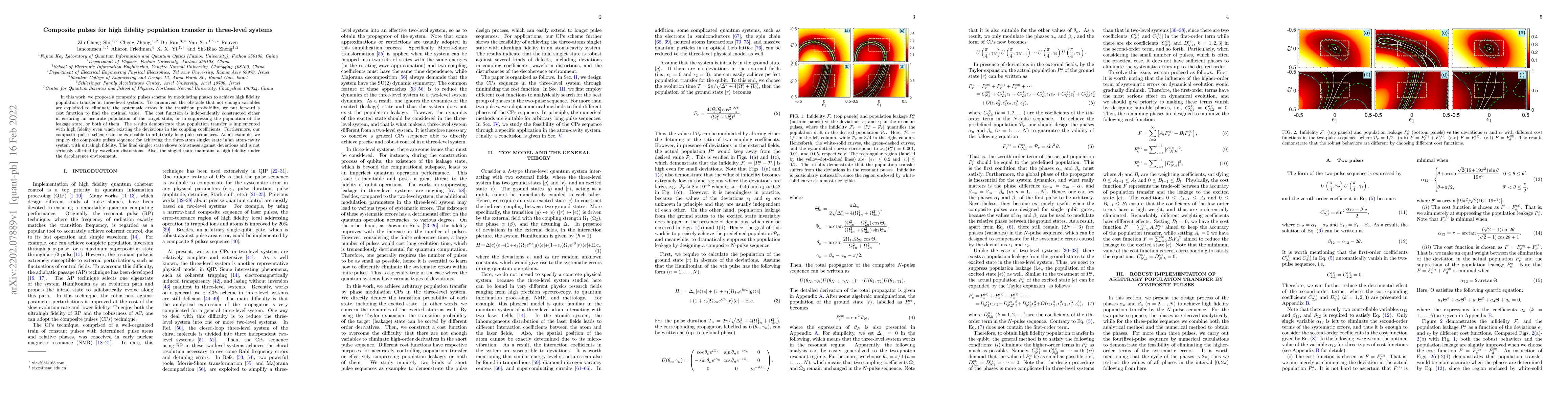 Thumbnail for Composite pulses for high fidelity population transfer in three-level
  systems