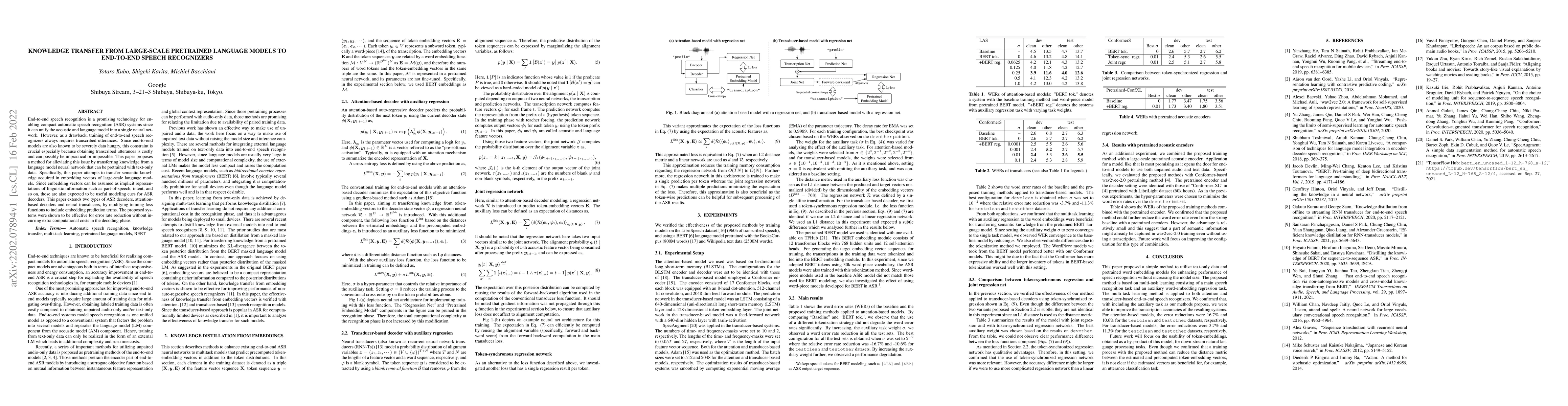 Thumbnail for Knowledge Transfer from Large-scale Pretrained Language Models to
  End-to-end Speech Recognizers