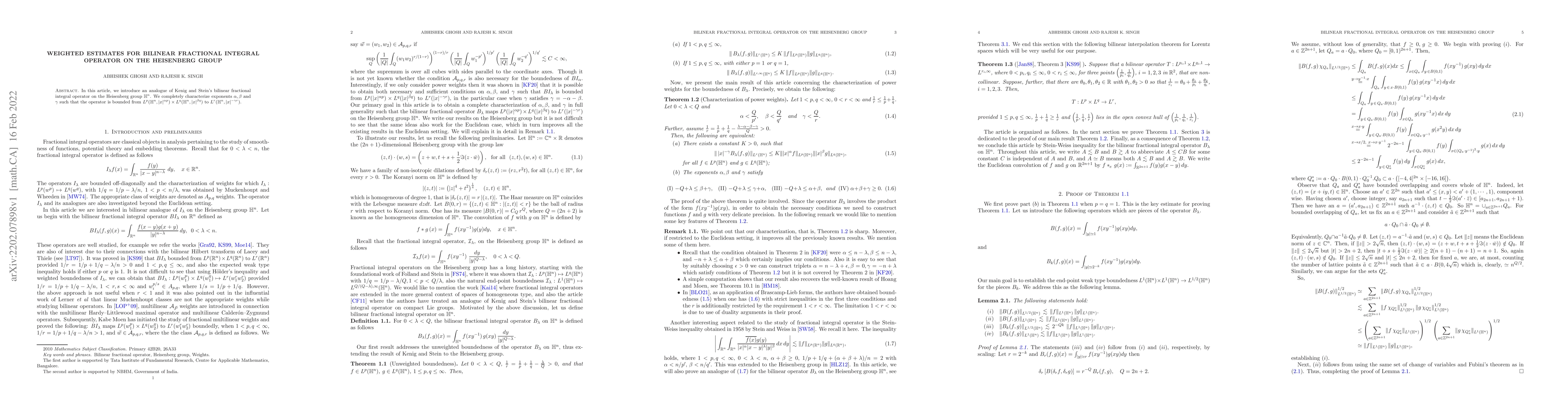 Thumbnail for Weighted estimates for bilinear fractional integral operator on the
  Heisenberg group