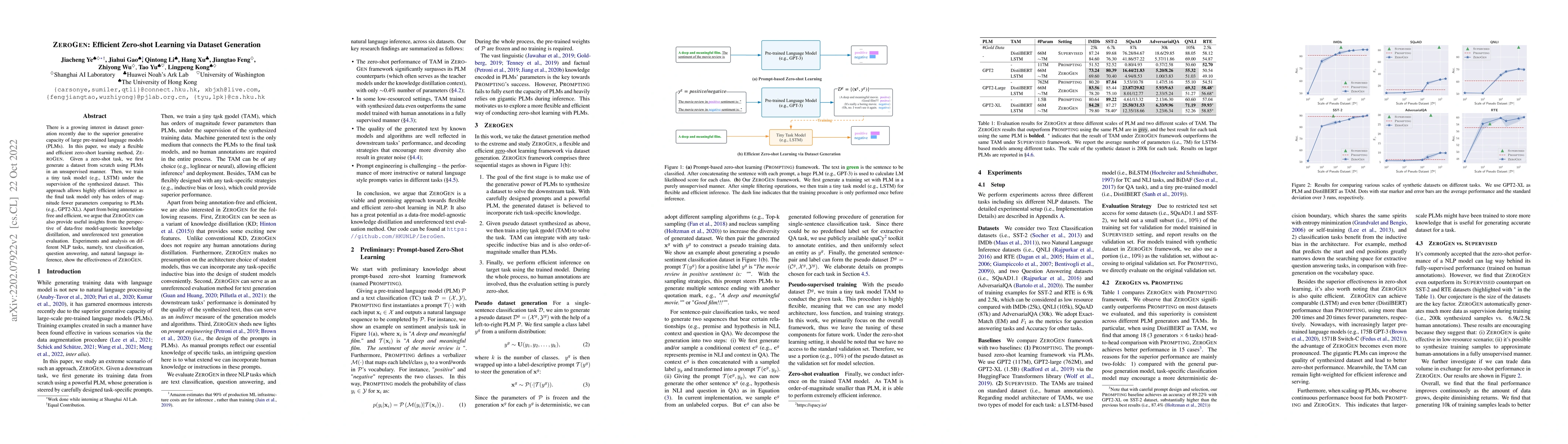 Thumbnail for ZeroGen: Efficient Zero-shot Learning via Dataset Generation