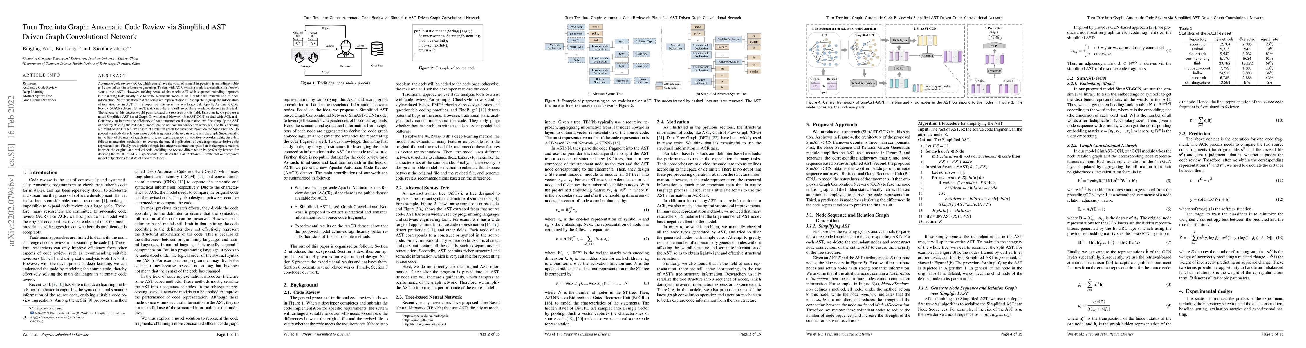 Thumbnail for Turn Tree into Graph: Automatic Code Review via Simplified AST Driven
  Graph Convolutional Network
