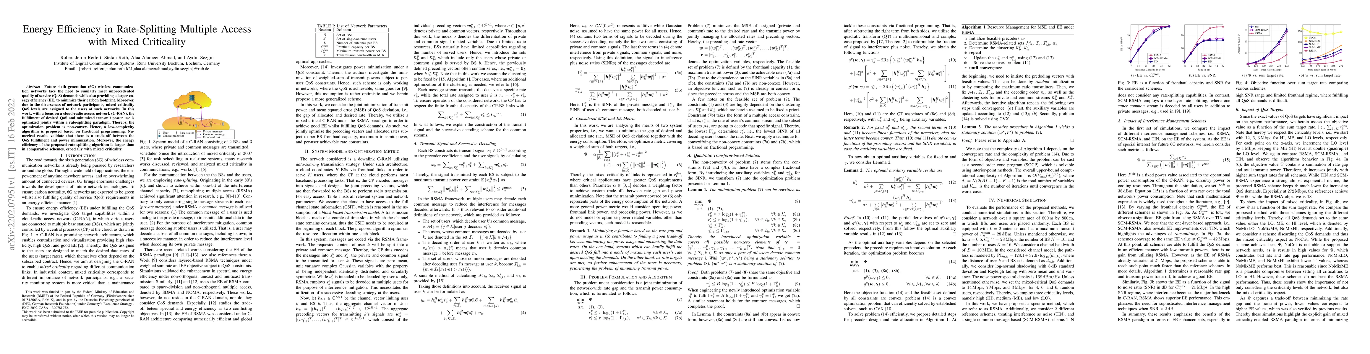 Thumbnail for Energy Efficiency in Rate-Splitting Multiple Access with Mixed
  Criticality