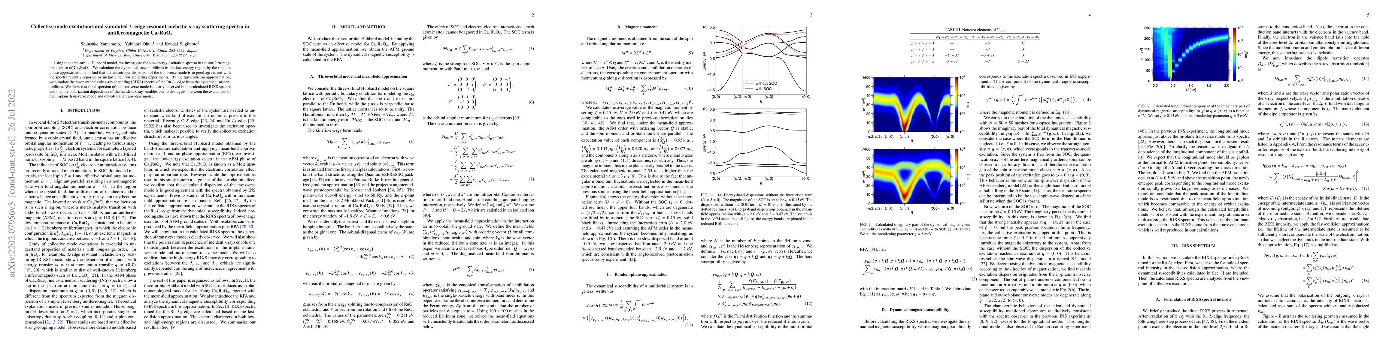 Thumbnail for Collective mode excitations and simulated $L$-edge resonant-inelastic
  x-ray scattering spectra in antiferromagnetic Ca$_2$RuO$_4$
