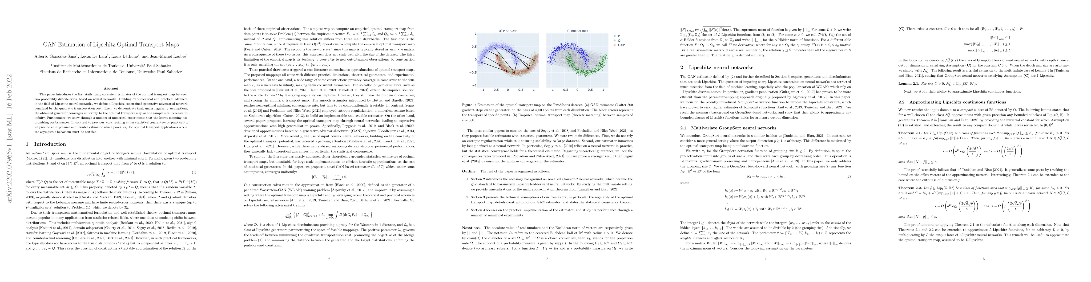 Thumbnail for GAN Estimation of Lipschitz Optimal Transport Maps
