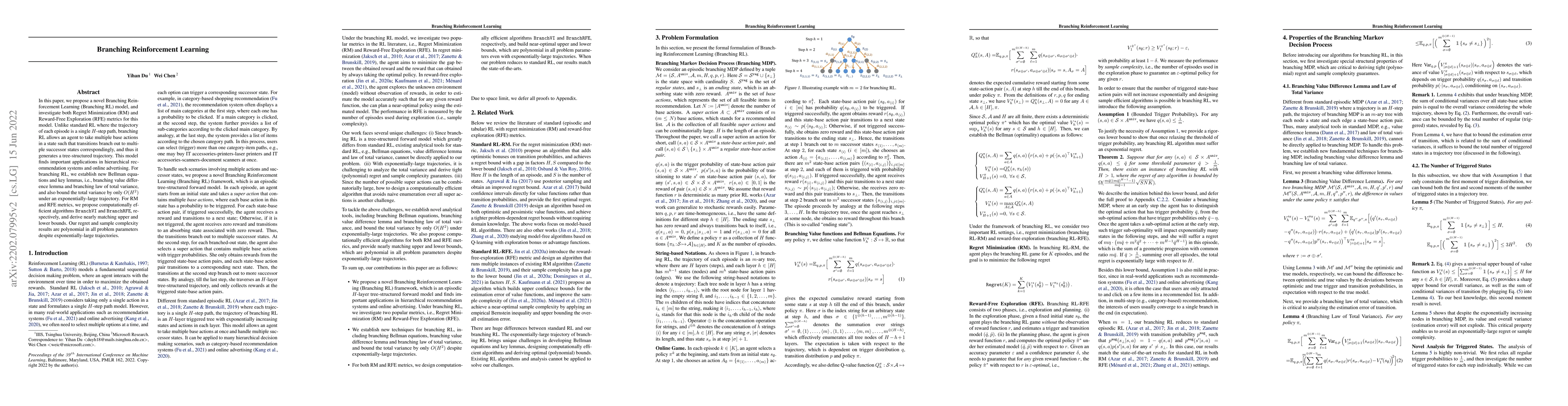 Thumbnail for Branching Reinforcement Learning