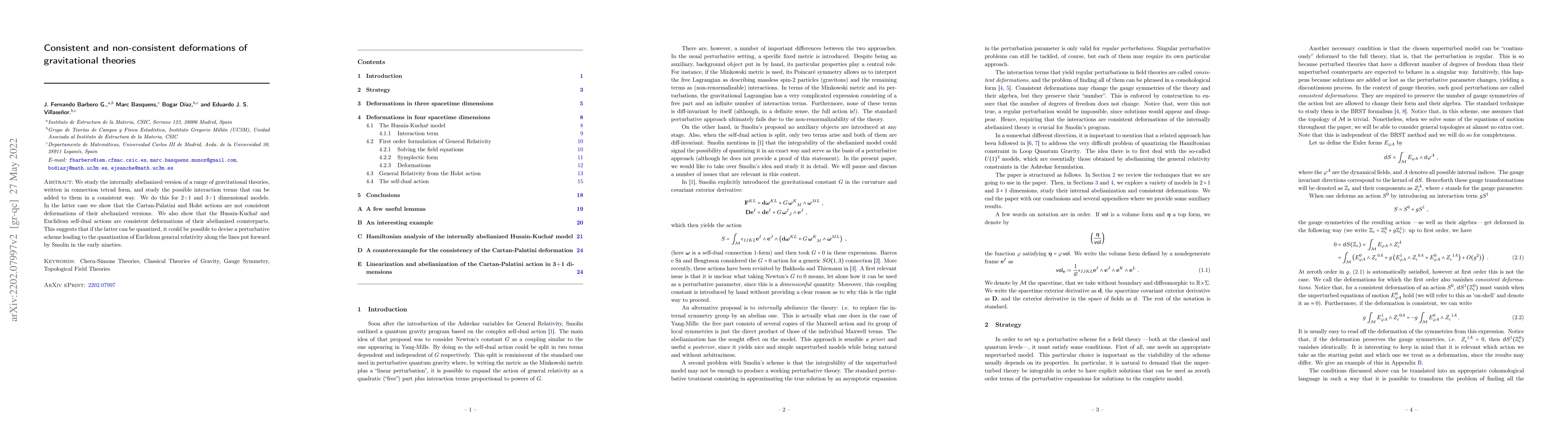 Thumbnail for Consistent and non-consistent deformations of gravitational theories