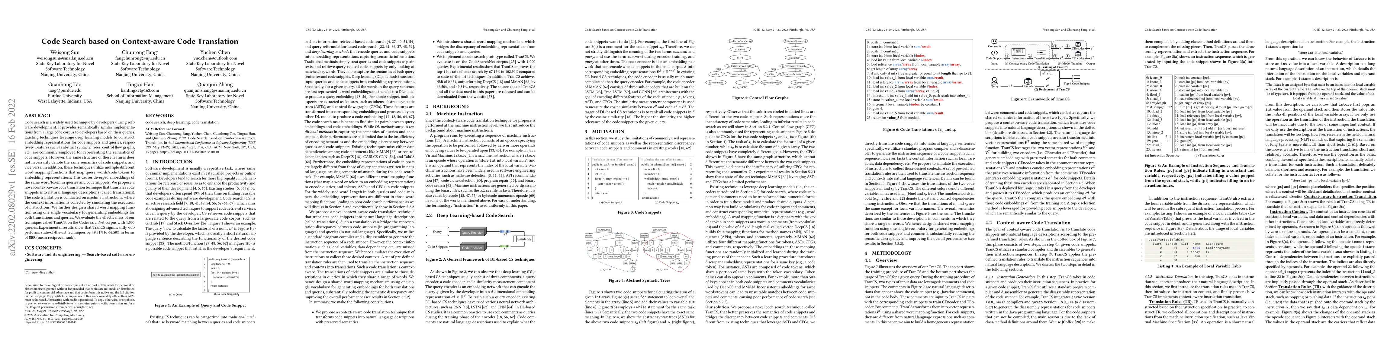 Thumbnail for Code Search based on Context-aware Code Translation