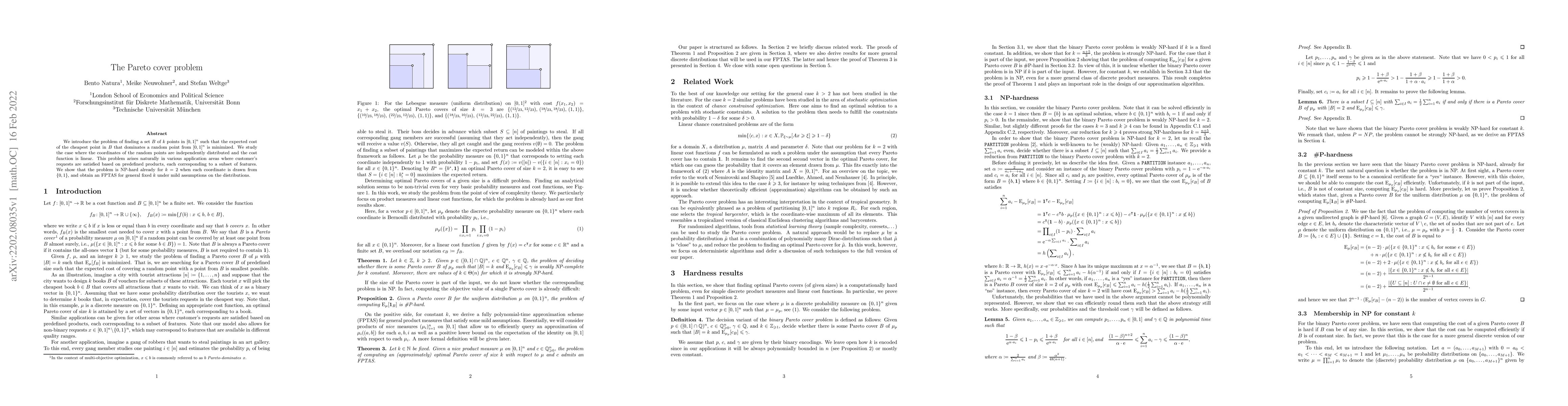 Thumbnail for The Pareto cover problem