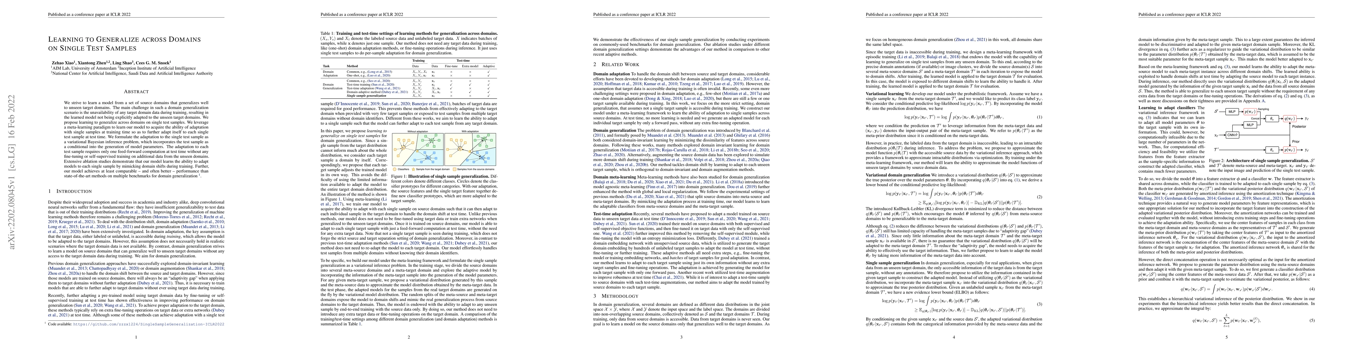 Thumbnail for Learning to Generalize across Domains on Single Test Samples