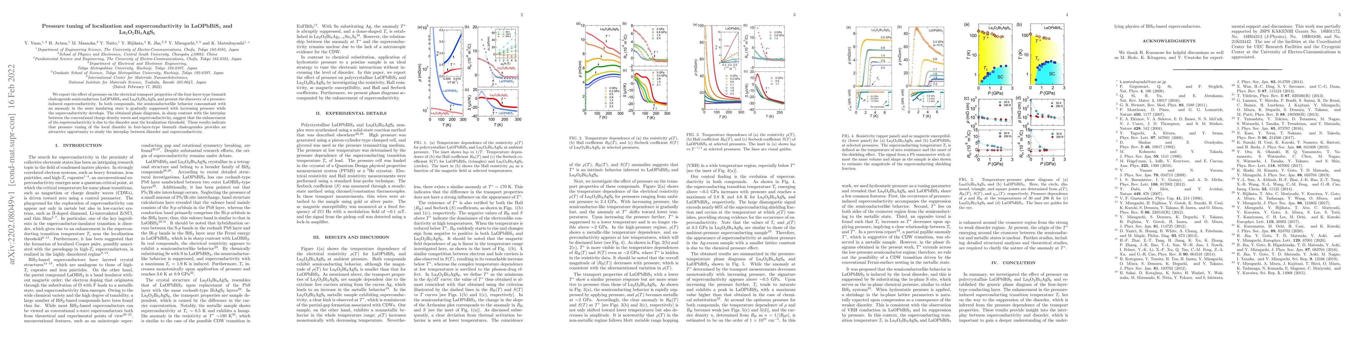 Thumbnail for Pressure tuning of localization and superconductivity in LaOPbBiS$_{3}$
  and La$_{2}$O$_{2}$Bi$_{3}$AgS$_{6}$