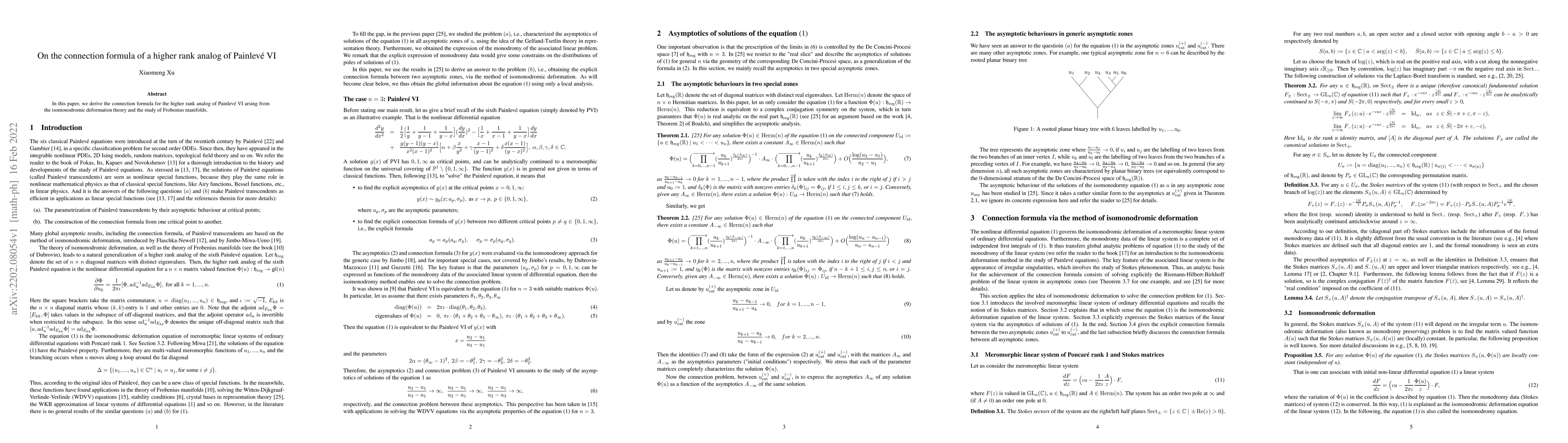 Thumbnail for On the connection formula of a higher rank analog of Painlev\'{e} VI