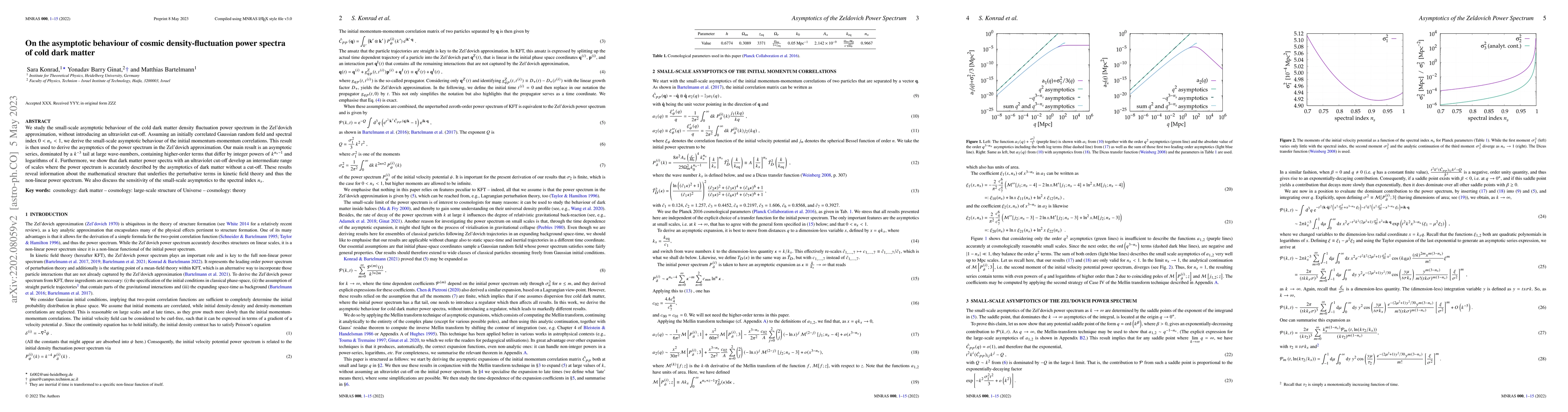 Thumbnail for On the asymptotic behaviour of cosmic density-fluctuation power spectra
  of cold dark matter
