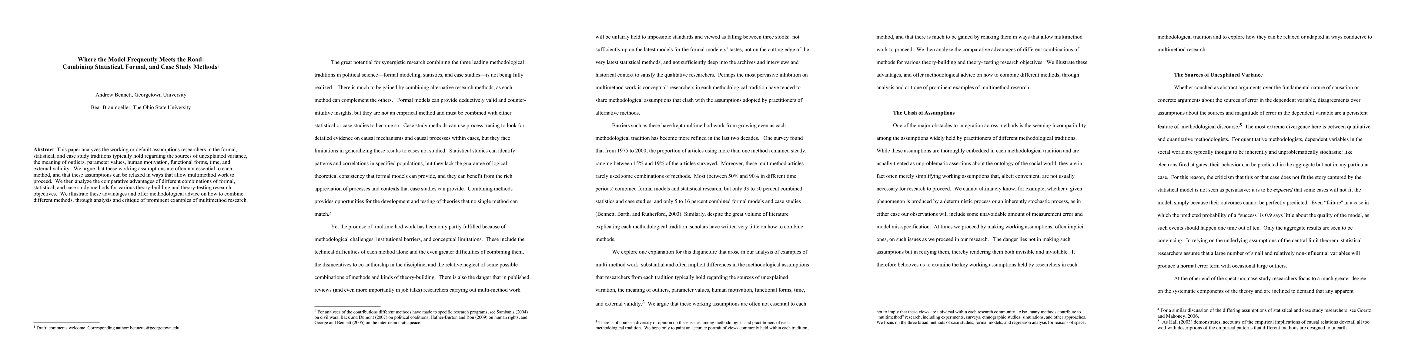 Thumbnail for Where the Model Frequently Meets the Road: Combining Statistical,
  Formal, and Case Study Methods