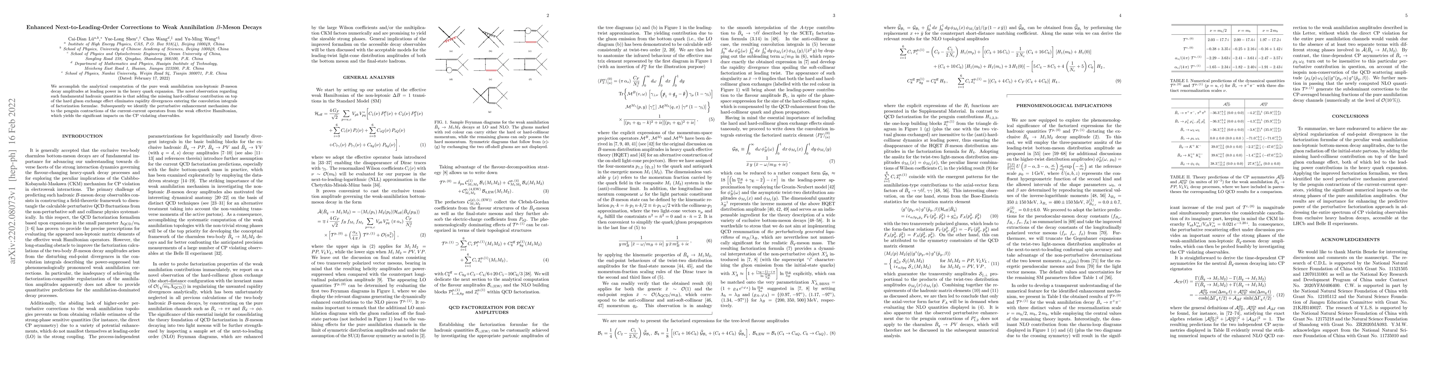 Thumbnail for Enhanced Next-to-Leading-Order Corrections to Weak Annihilation
  $B$-Meson Decays