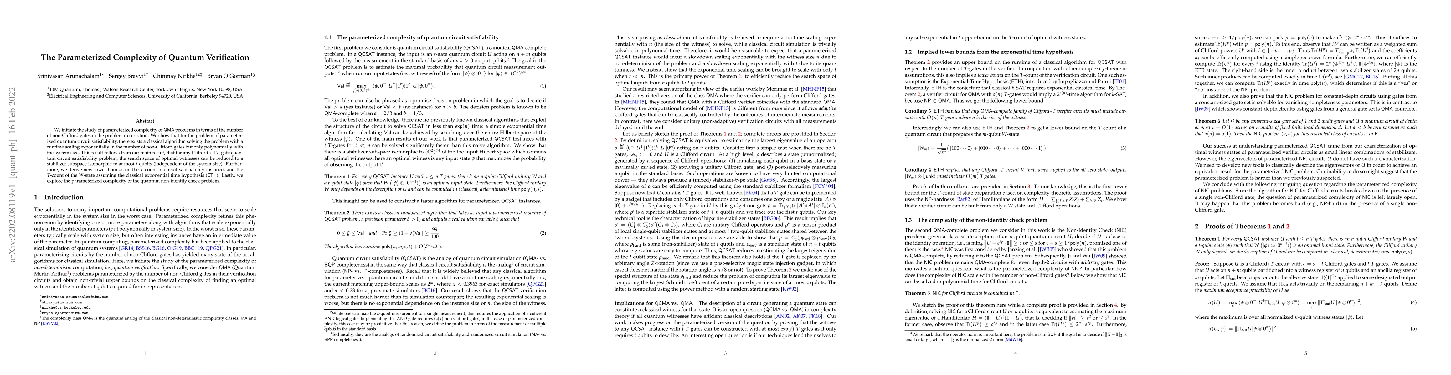 Thumbnail for The Parameterized Complexity of Quantum Verification